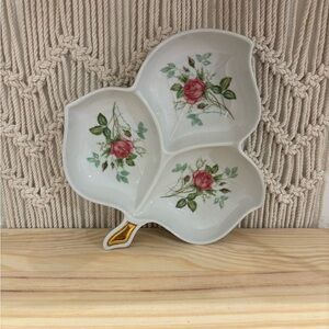 Vintage Old Nuremberg Bavaria Germany porcelain leaf-shaped candy dish